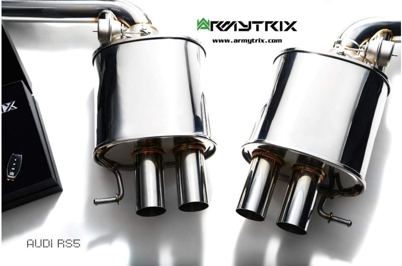 Audi RS5 B8 4.2 V8 FSI (2010-2015) - Front Y Pipe + Mid Pipe With Resonator + Valvetronic Mufflers (System utilizes Audi Drive Select System for valvetronic control) - Armytrix Exhausts