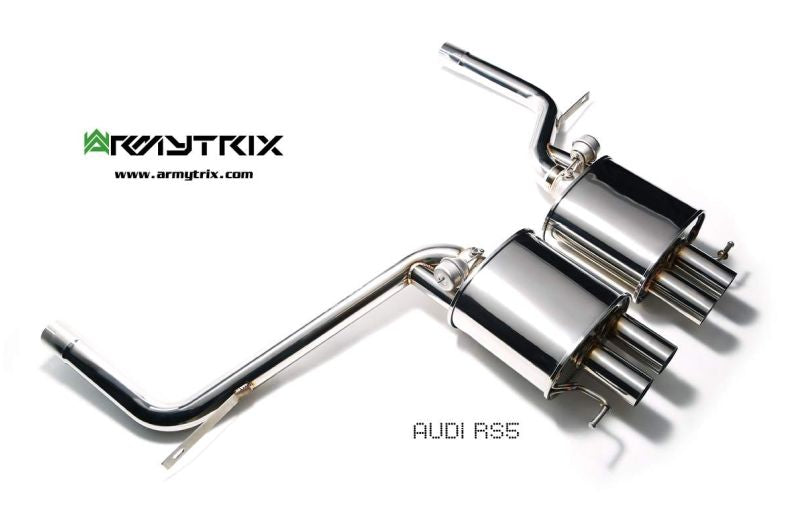 Audi RS5 B8 4.2 V8 FSI (2010-2015) - Front Y Pipe + Mid Pipe With Resonator + Valvetronic Mufflers (System utilizes Audi Drive Select System for valvetronic control) - Armytrix Exhausts