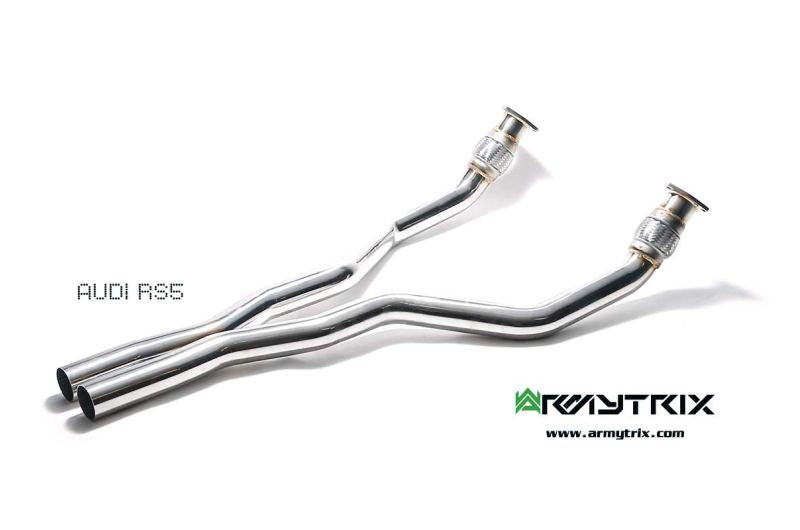 Audi RS5 B8 4.2 V8 FSI (2010-2015) - Front Y Pipe + Mid Pipe With Resonator + Valvetronic Mufflers (System utilizes Audi Drive Select System for valvetronic control) - Armytrix Exhausts