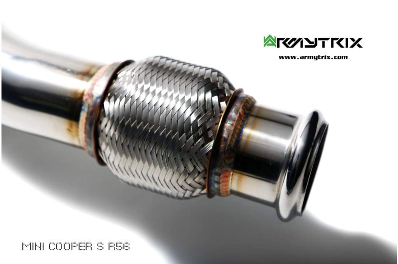 Tuyau de descente haute performance Armytrix sans catalyseur avec simulateur de catalyseur pour MINI Cooper S R56/R57/R58/R59 1.6 turbo (2010-2014)
