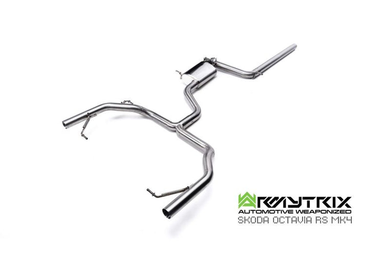 Tuyau d'échappement sport Armytrix avec convertisseurs catalytiques 200 cpsi pour Skoda Octavia RS MK4 (NX) (2020-présent)