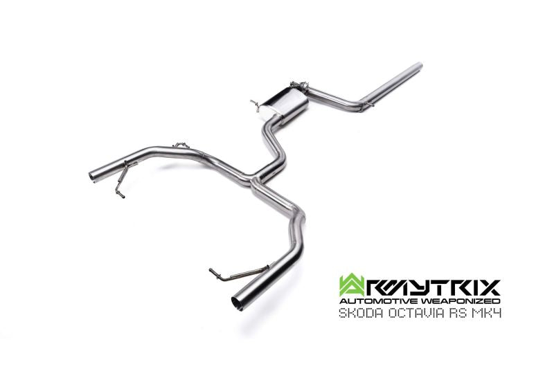 Tuyau d'échappement sport Armytrix avec convertisseurs catalytiques 200 cpsi pour Skoda Octavia RS MK4 (NX) (2020-présent)