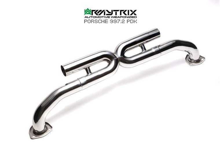 Collecteur d'échappement haute performance Armytrix à revêtement céramique et sans catalyseur avec simulateur de catalyseur pour Porsche 911 Carrera 997.2 PDK 4/S/4S (2009-2012)