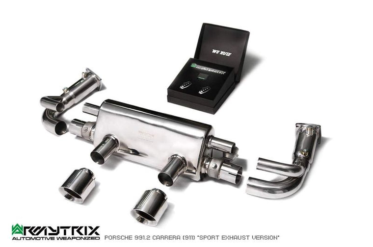 Collecteur d'échappement haute performance Armytrix à revêtement céramique et sans catalyseur avec simulateur de catalyseur pour Porsche 911 Carrera 997.2 PDK 4/S/4S (2009-2012)