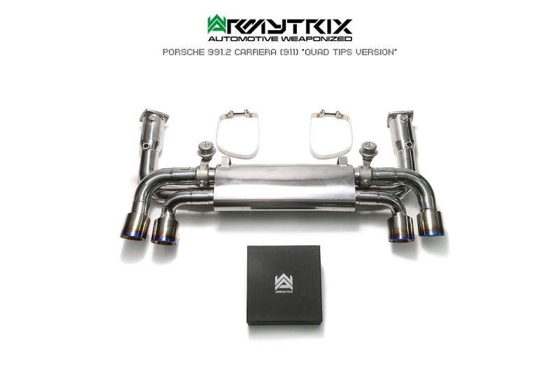 Collecteur d'échappement haute performance Armytrix à revêtement céramique et sans catalyseur avec simulateur de catalyseur pour Porsche 911 Carrera 997.2 PDK 4/S/4S (2009-2012)
