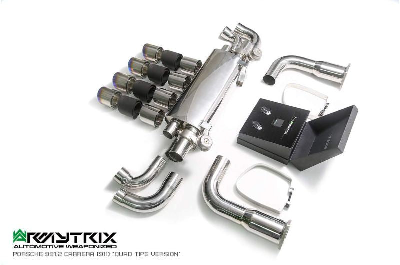 Collecteur d'échappement haute performance Armytrix à revêtement céramique et sans catalyseur avec simulateur de catalyseur pour Porsche 911 Carrera 997.2 PDK 4/S/4S (2009-2012)