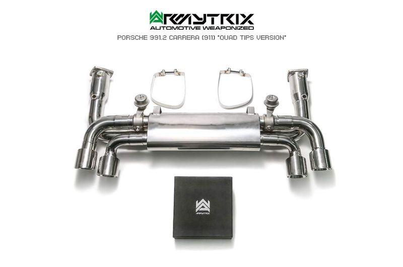 Collecteur d'échappement haute performance Armytrix à revêtement céramique et sans catalyseur avec simulateur de catalyseur pour Porsche 911 Carrera 997.2 PDK 4/S/4S (2009-2012)