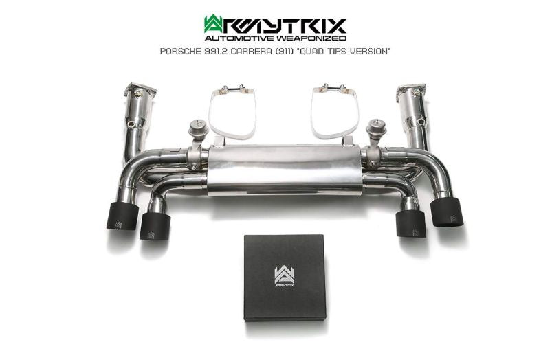Collecteur d'échappement haute performance Armytrix à revêtement céramique et sans catalyseur avec simulateur de catalyseur pour Porsche 911 Carrera 997.2 PDK 4/S/4S (2009-2012)