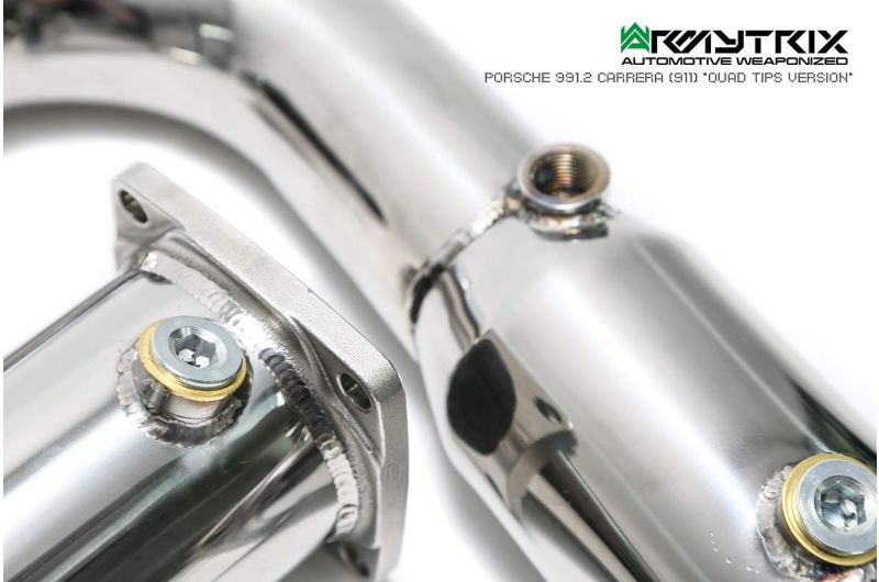 Collecteur d'échappement haute performance Armytrix à revêtement céramique et sans catalyseur avec simulateur de catalyseur pour Porsche 911 Carrera 997.2 PDK 4/S/4S (2009-2012)