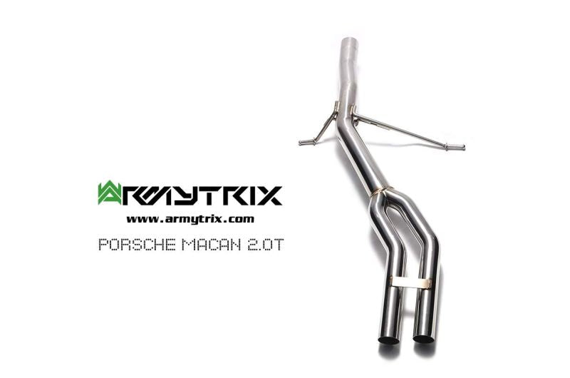 Tuyau de descente secondaire haute performance Armytrix avec suppression du FAP et simulateur de catalyseur pour Porsche Macan 2.0 Turbo Facelift (2019-présent)