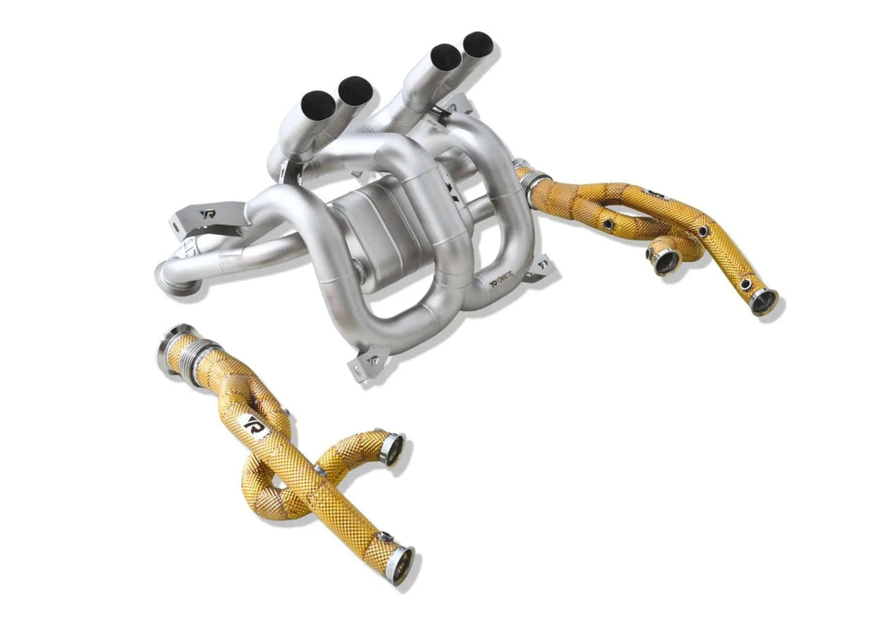 Yonristic Revuelto F1 valved exhaust package - titanium construction detail
