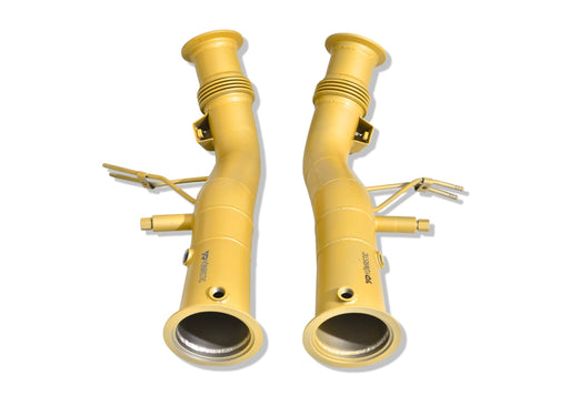 Lamborghini Temerario MaxFlow F1 Downpipes - gold Cerakote ceramic coating