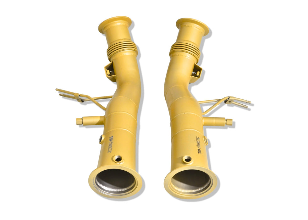 Lamborghini Temerario MaxFlow F1 Downpipes - gold Cerakote ceramic coating