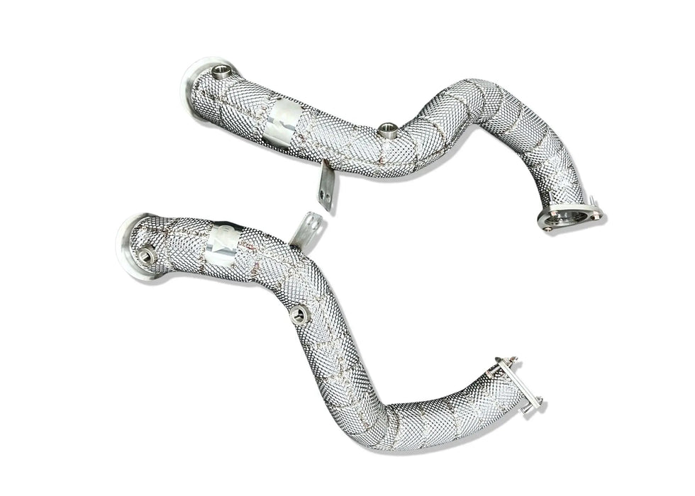 Yonristic Aston Martin Vantage axle-back exhaust - underside fitted view