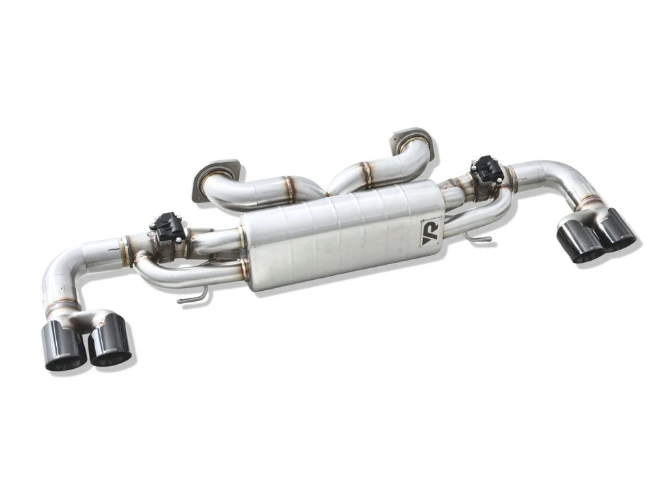 Yonristic Aston Martin Vantage axle-back exhaust - X-pipe exit design detail