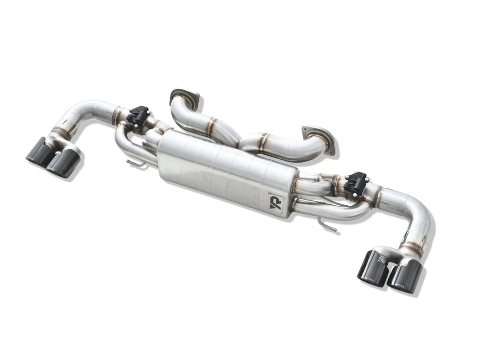 Yonristic Aston Martin Vantage axle-back exhaust - muffler section detail