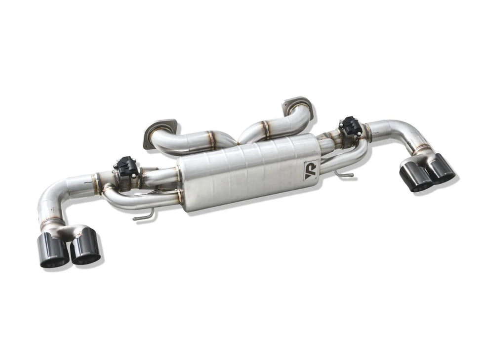 Yonristic Aston Martin Vantage axle-back exhaust - flange and connection detail