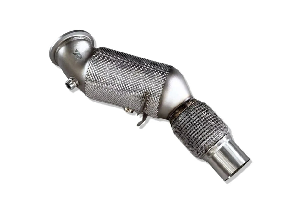 Yonristic BMW B58 MaxFlow downpipes - heat shield wrapping detail