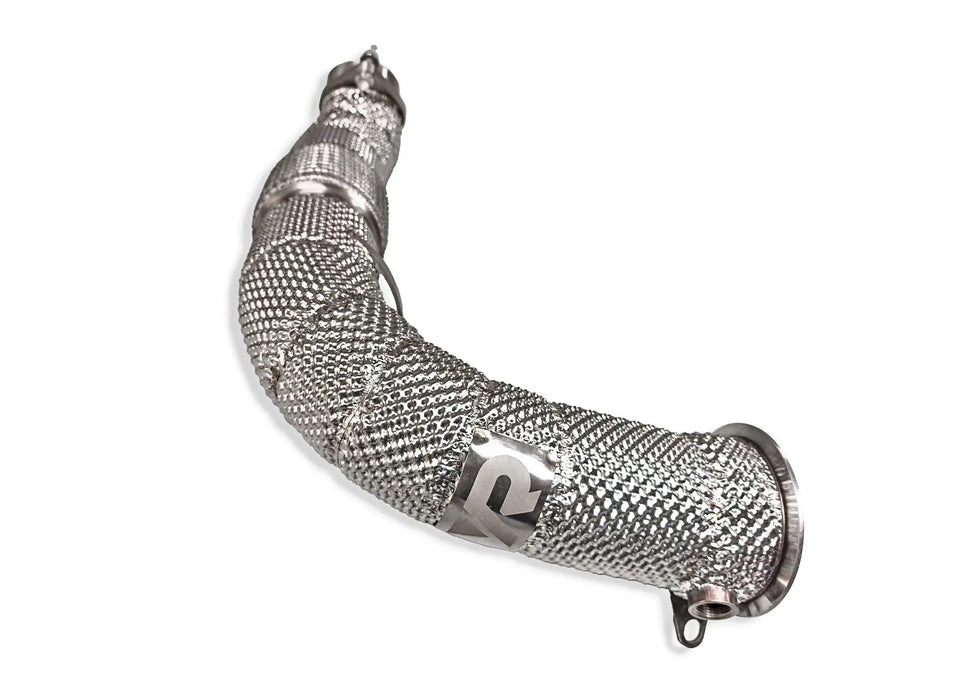 BMW S68 MaxFlow downpipes - shielding finish