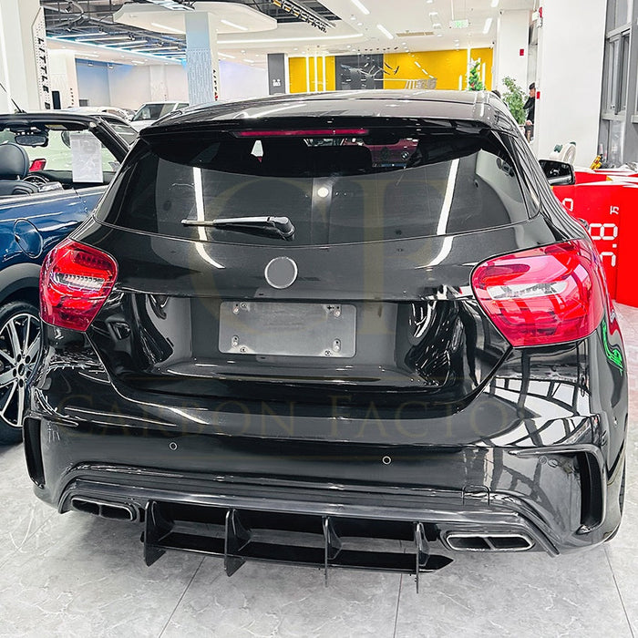 V Style Gloss Black Rear Diffuser for Mercedes Benz W176 A45 13-18