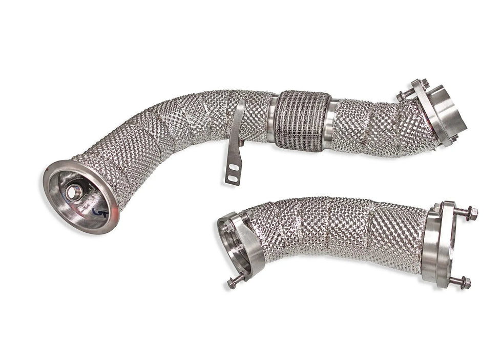 BMW S68 MaxFlow downpipes - 200 cell high flow catted option