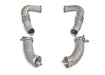 BMW S68 MaxFlow downpipes - full heat shield wrapping