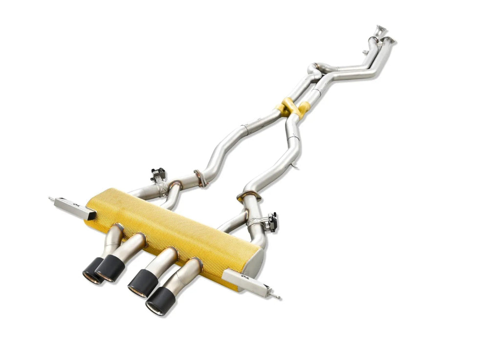 BMW G8X M-Performance style centre exhaust - convergence module close up