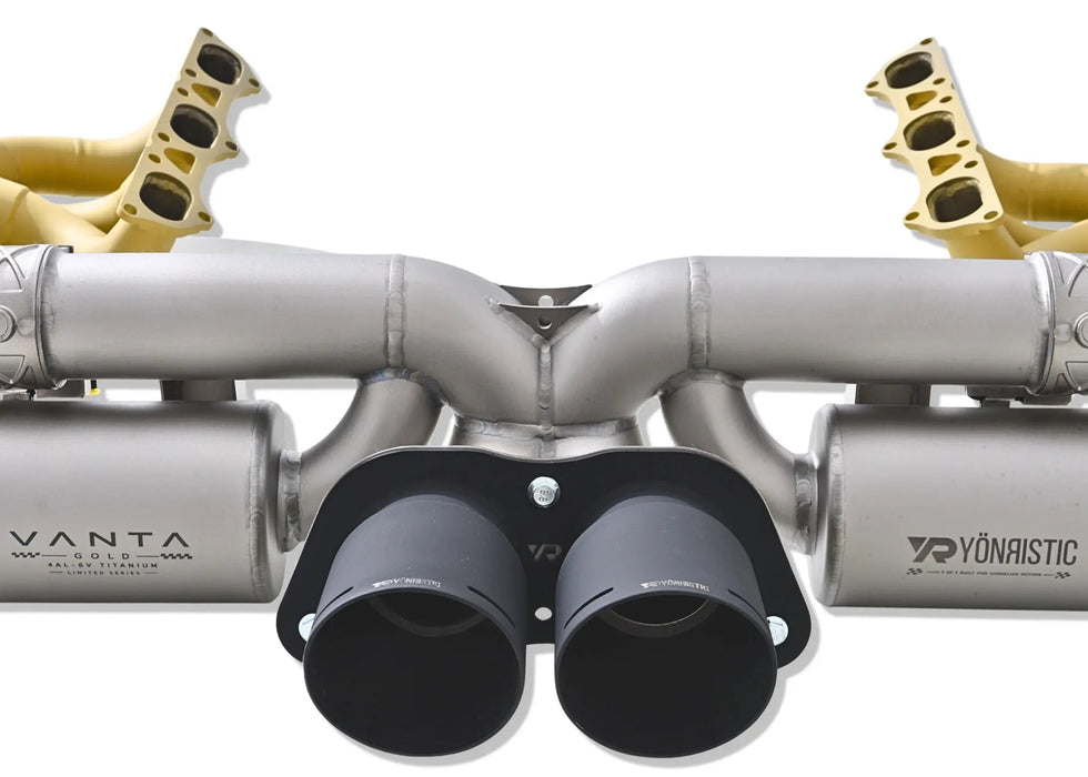 Porsche 992 GT3 RS exhaust - dual muffler valved rear section