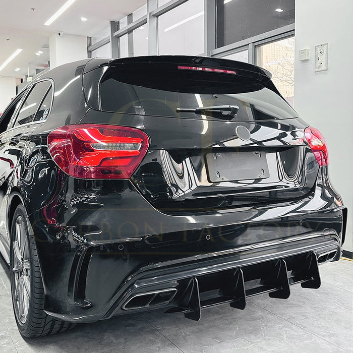 V Style Gloss Black Rear Diffuser for Mercedes Benz W176 A45 13-18