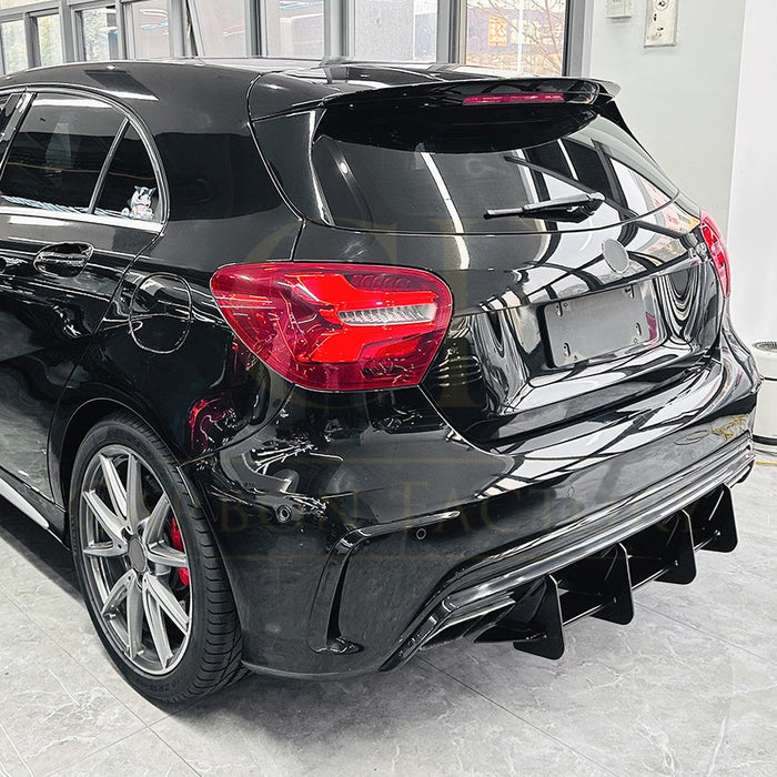 V Style Gloss Black Rear Diffuser for Mercedes Benz W176 A45 13-18