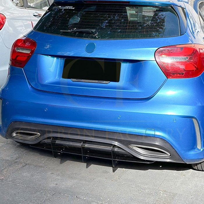 V Style Gloss Black Rear Diffuser for Mercedes Benz W176 A Class AMG 16-18