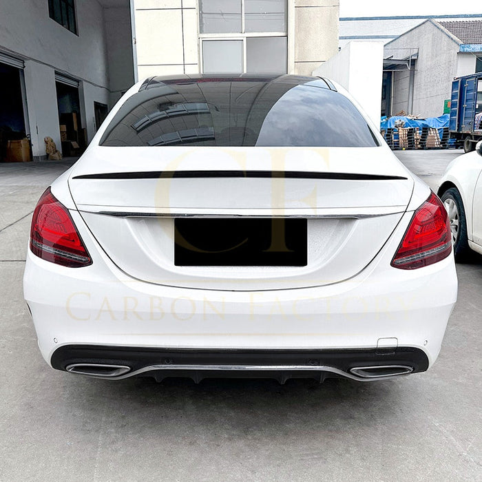 P Style Gloss Black Boot Spoiler for Mercedes Benz W205 C Class Saloon 15-21