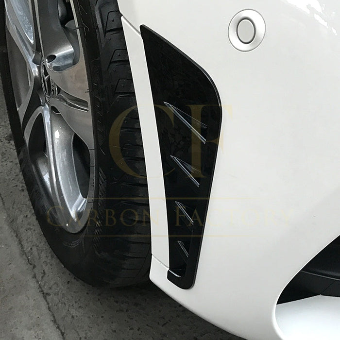 Gloss Black Front Bumper Trims for Mercedes Benz W205 C Class 19-21