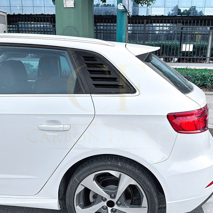 Gloss Black Window Louver Vents for Audi A3 8V S3 Hatchback 13-20
