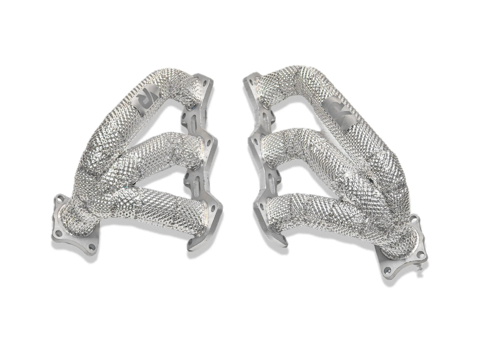 Porsche 992 Carrera performance headers - heat shield wrapped construction