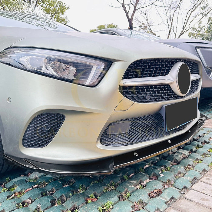 V Style Gloss Black Front Splitter for Mercedes Benz W177 A Class 18-22