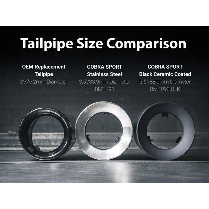 BMW 335i Exhaust Tailpipes - Larger 3.5" M Performance Tips - Replacement Slip-on OE Style