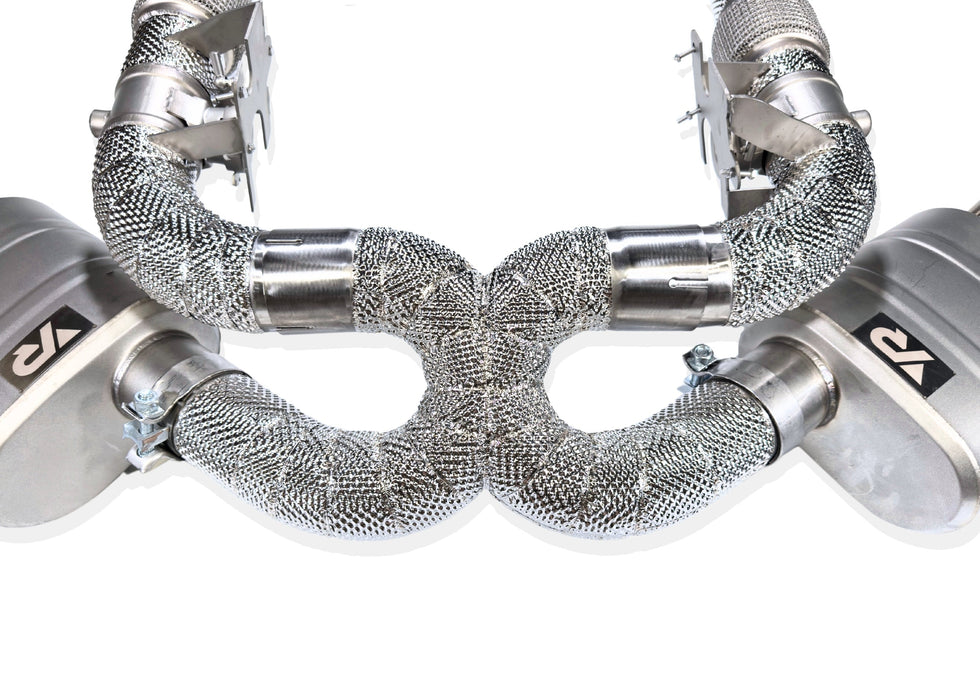 Yonristic VANTA Edition X-pipe exhaust for the Corvette C8 - full system laid out