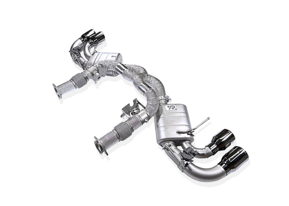 Yonristic VANTA Edition X-pipe exhaust for the Corvette C8 - muffler and valve section