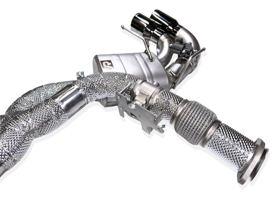 Yonristic VANTA Edition X-pipe exhaust for the Corvette C8 - heat shielding detail