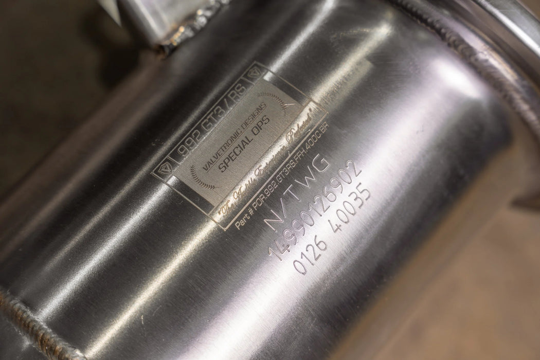 400 Cell Catted Down Pipes For Porsche 992 GT3 / GT3 RS - Valvetronic Designs