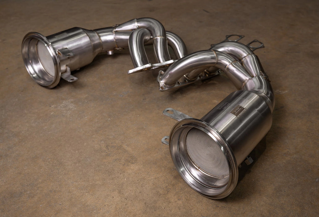 400 Cell Catted Down Pipes For Porsche 992 GT3 / GT3 RS - Valvetronic Designs