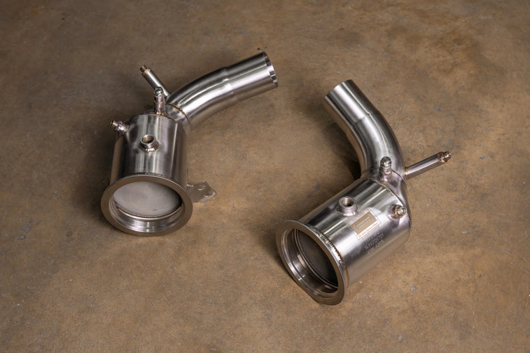 400 Cell Catted Down Pipes For Porsche 992 Turbo / Turbo S - Valvetronic Designs