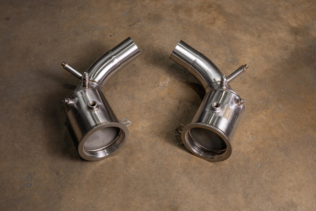 400 Cell Catted Down Pipes For Porsche 992 Turbo / Turbo S - Valvetronic Designs