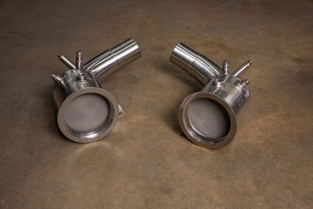 400 Cell Catted Down Pipes For Porsche 992 Turbo / Turbo S - Valvetronic Designs