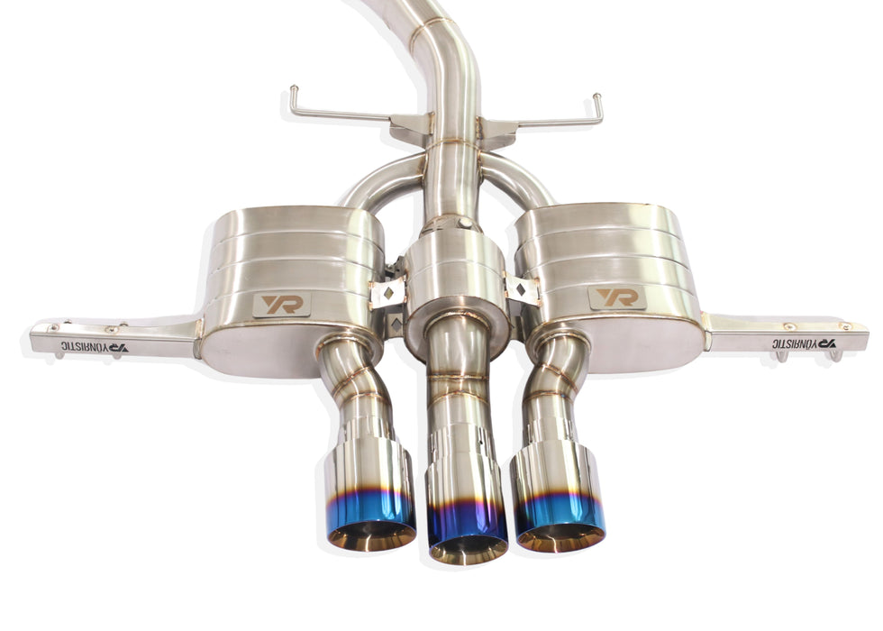 Yonristic Honda FK8 Type R valved exhaust - stainless steel build detail 1