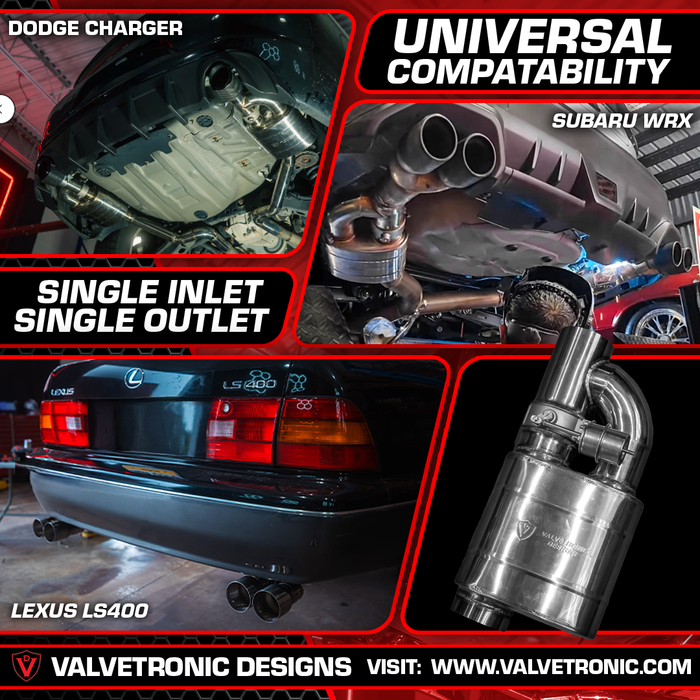 Valvetronic UNIVERSAL VALVED MUFFLER KIT