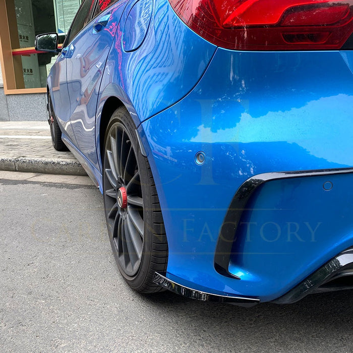 Gloss Black Rear Bumper Spats for Mercedes Benz W176 A Class AMG model 13-18