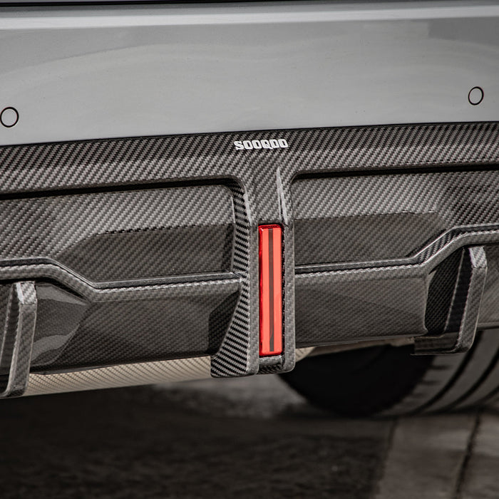 SQ Style with LED Pre-Preg Carbon Fibre Rear Diffuser for BMW 2 Series G42 Coupe 21-Present