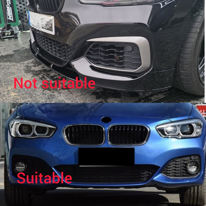Gloss Black Front Bumper Trims for BMW F20 F21 1 Series LCI 15-19
